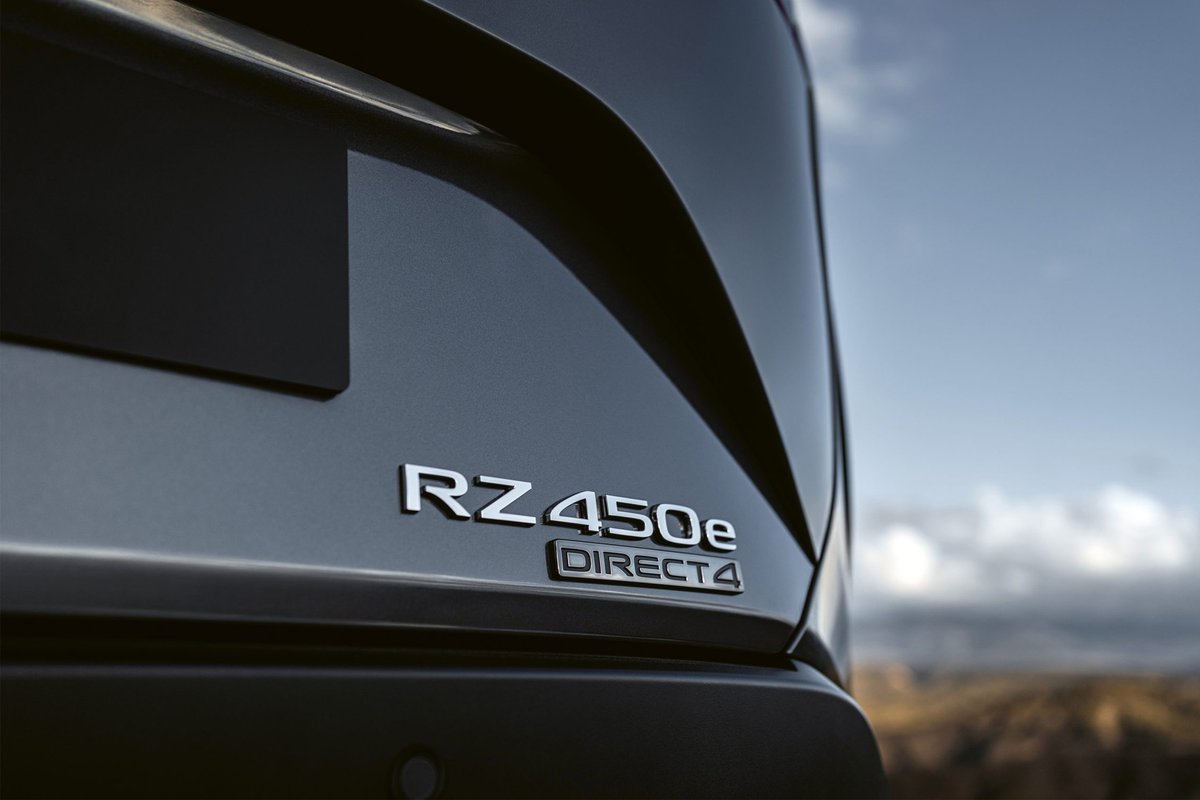 LexusCheltenham's tweet photo. The All-New Lexus RZ 450e has been unveiled. The first Lexus electric vehicle to be developed from the ground up, it features a new DIRECT4 all-wheel drive system and One Motion Grip steering control. 

Keep informed:
https://t.co/TtlAVTCLTr https://t.co/trJfLRXx4b