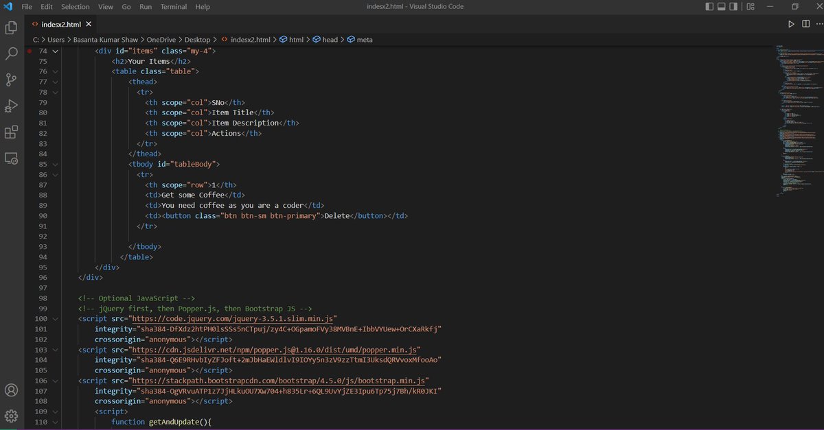 Basantashaw1's tweet photo. To Do List using HTML,CSS,JAVA SCRIPT
#MAR
#MAKAUT https://t.co/KrT9tjqT8I
