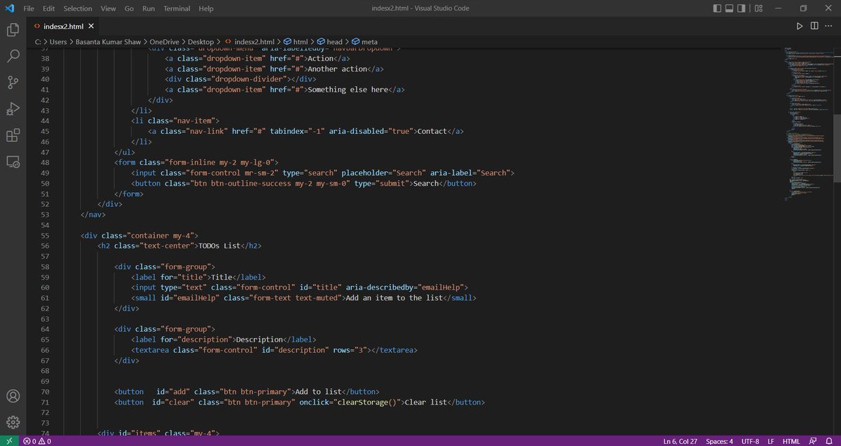 Basantashaw1's tweet photo. To Do List using HTML,CSS,JAVA SCRIPT
#MAR
#MAKAUT https://t.co/KrT9tjqT8I