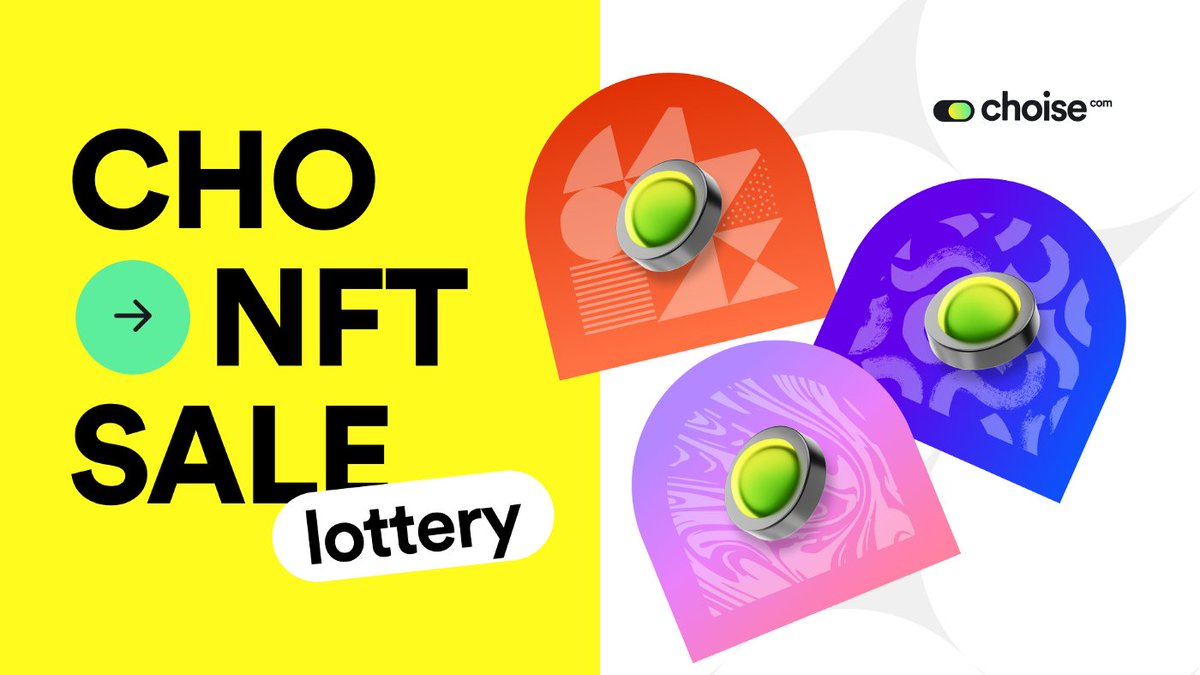 ChoiseAi's tweet photo. Another test for your Luckiness 🥳! Get NFT from CHO MetaFi Collection and share $5000 prize pull in a Lottery.

$5,000 will be split among 50 lucky token sale participants. 😎

📕Check out more details here: https://t.co/vqZGYvU9sM https://t.co/YtIzD9Ki0F