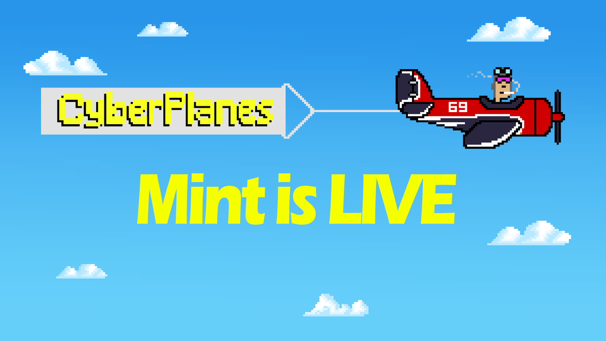 CyberPlanes's tweet photo. Mint is LIVE right now!!🔥

➡️Get your CyberPlane here: https://t.co/DIalVwp7km

 ❤️&amp; RT

#NFT #NFTs #NFTCommunity #NFTGiveaways #NFTdrops #NFTdrop #Pixlart https://t.co/qjNSXztQFq