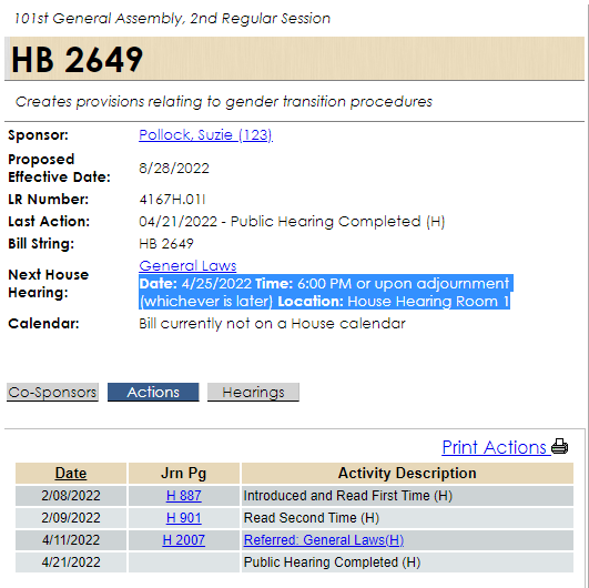 ErinInTheMorn's tweet photo. Today, Missouri will vote on HB2649 to detransition all trans youth at 6 PM. This is the same bill where sponsors and Republicans have openly discussed extending it to 25 years old and medically detransitioning people under 25.

There will be protests today. Please call reps! https://t.co/tSqrTaRnHc