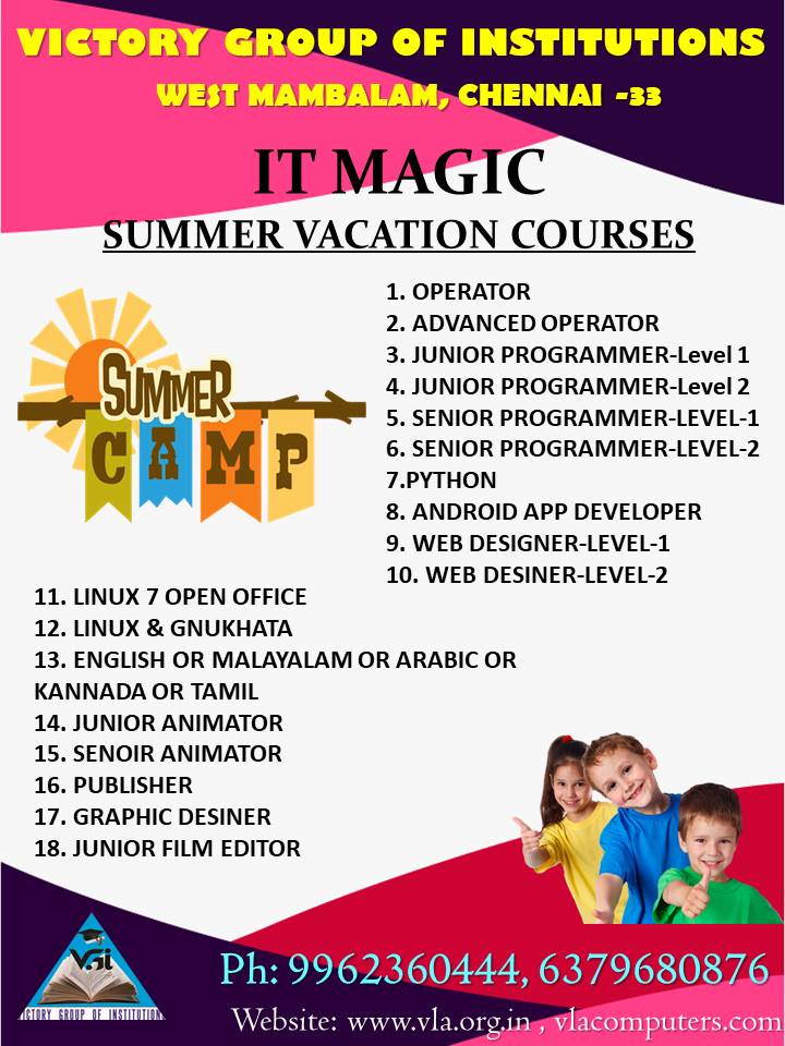 VictoryGroupof5's tweet image. Summer vacation courses
📞 Call me or 📱 WhatsApp 👉 9962360444
Offering scholarship and placement opportunities.
Hurry, limited seats left. Apply now!
#victorygroupofinstitutions #advancedoperator #seniorprogrammer #juniorprogrammer #python
