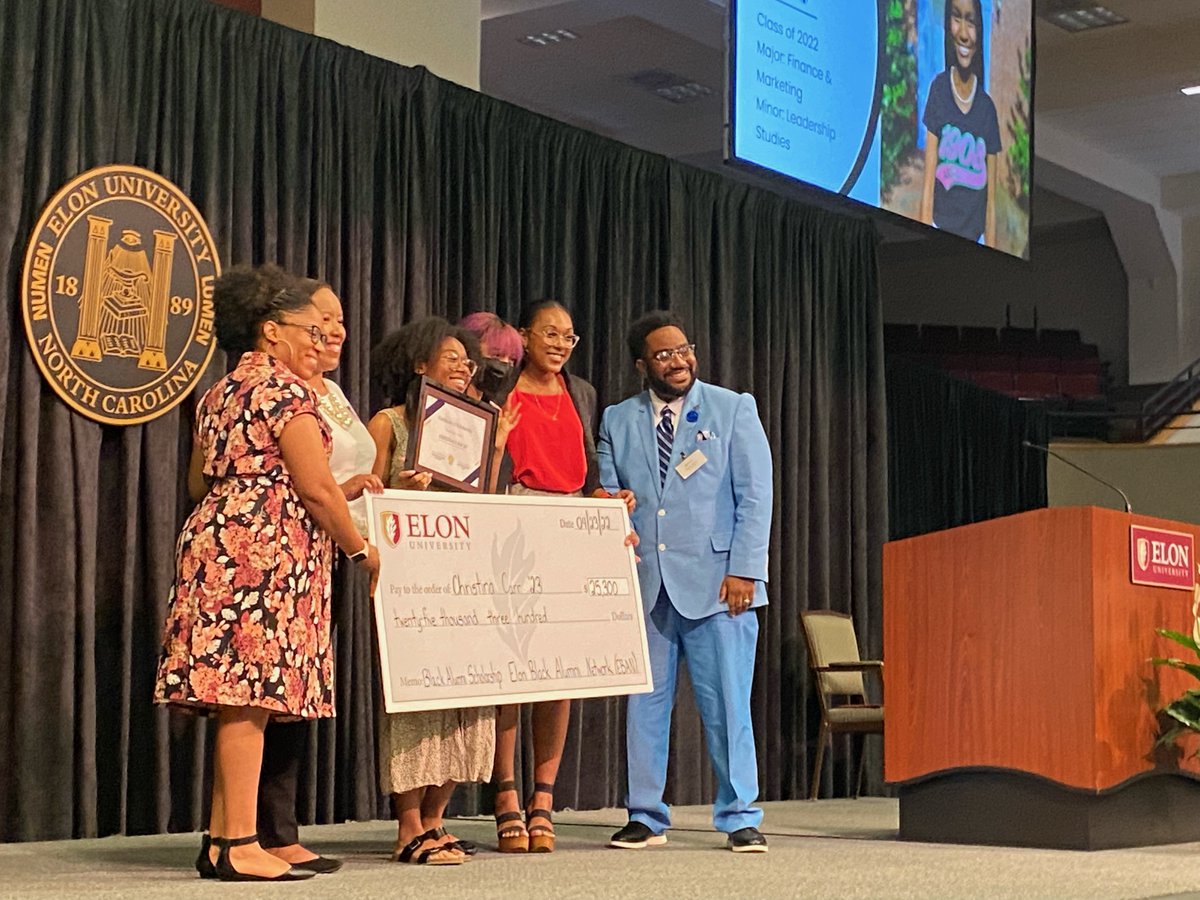 ElonBlackAlumni's tweet photo. BIG MOOD: Christina Carr ‘23 is the newest recipient of the Black Alumni Scholarship! Carr will receive $25,300 for her college expenses! Drop some 👏🏾🙌🏾💛 emojis in the comments to show her some love! https://t.co/p5Hs3QhADL