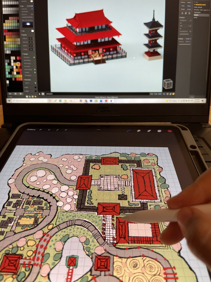 PardazOffice's tweet photo. “JAPANESE land”  land 01…⛩🌸
Sketch time 🖋
We’ve started designing our cultural game-project (3x3 plots) on @TheSandboxGame 🔥🔥🔥
Stay turned for the final results!🚀
#voxelart #sandboxarchitects #pardazoffice https://t.co/8C3eW10nS2