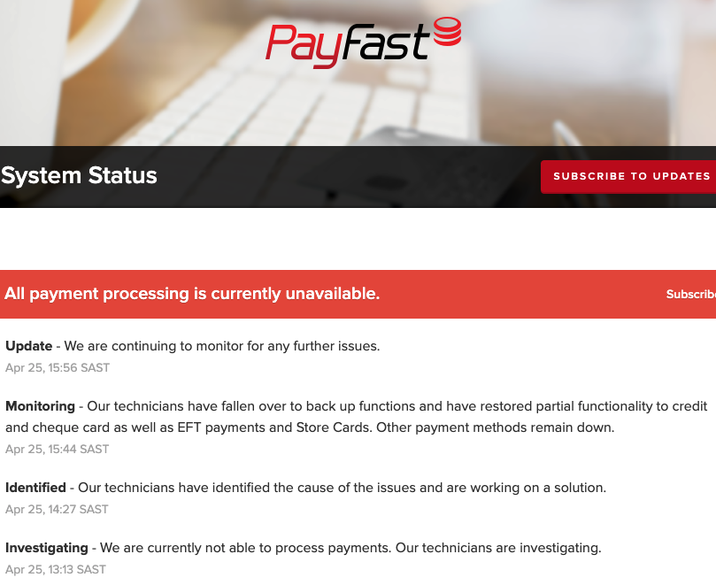 LetsLearnXhosa's tweet photo. @PayFast @karenvzvn @DylanJamesZA Yo guys your site has been completely down for over three hours, be transparent, not evasive https://t.co/bOdrURHRfn