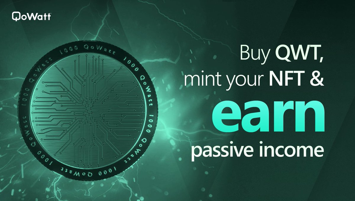 QoWattEcosystem's tweet photo. Passive income is the key 🔑 

Buy $QWT on the @jexchangeP2P site, mint a Gen-0 NFT on our dApp and enjoy your rewards. Staking is automatic!

As you’re early, that key is also going to open the door to the Founder program along with some sweet gifts. 🎁

https://t.co/VeMKUdmg8j https://t.co/ULurPErHB5