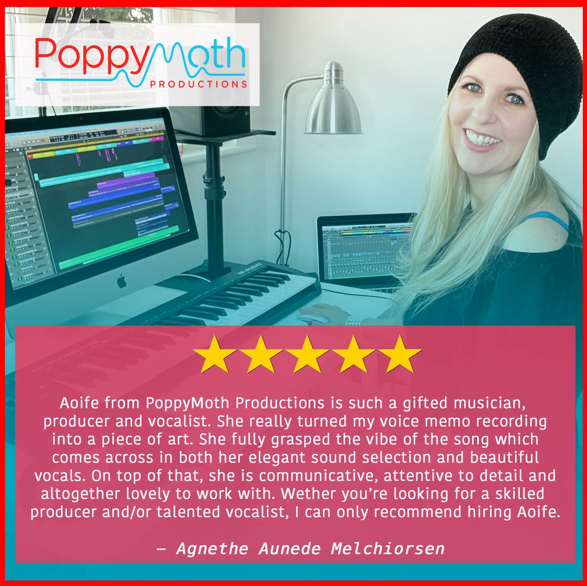PoppymothPro's tweet photo. Thank you so much, Agnethe!! โค๏ธ
๐ง๐ค๐ถ DM me to talk about working with me as your #vocalist #topliner #songwriter or #producer.
#poppymoth #poppymothproductions #vocalist #femaleproducer #topliner #producerlife #femaleproducers #worktape #femalevocalist #singersongwriter https://t.co/mMgyksGhqG