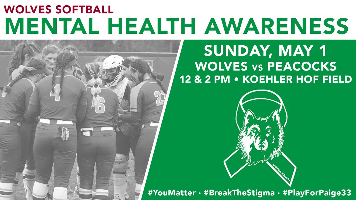 WolvesAthletics's tweet photo. We will kick off Mental Health Awareness Month on Sunday (5/1) as @NSUWolves_SB hosts @UIU_Softball from Koehler HOF Field‼️
See you there #WolvesNation with 1st pitch set for noon in #NSICSoft action‼️
#GoWolves🐺 | #maroonNgold🐾
#YouMatter | #BreakTheStigma | #PlayForPaige33 https://t.co/FzKidcwCmu