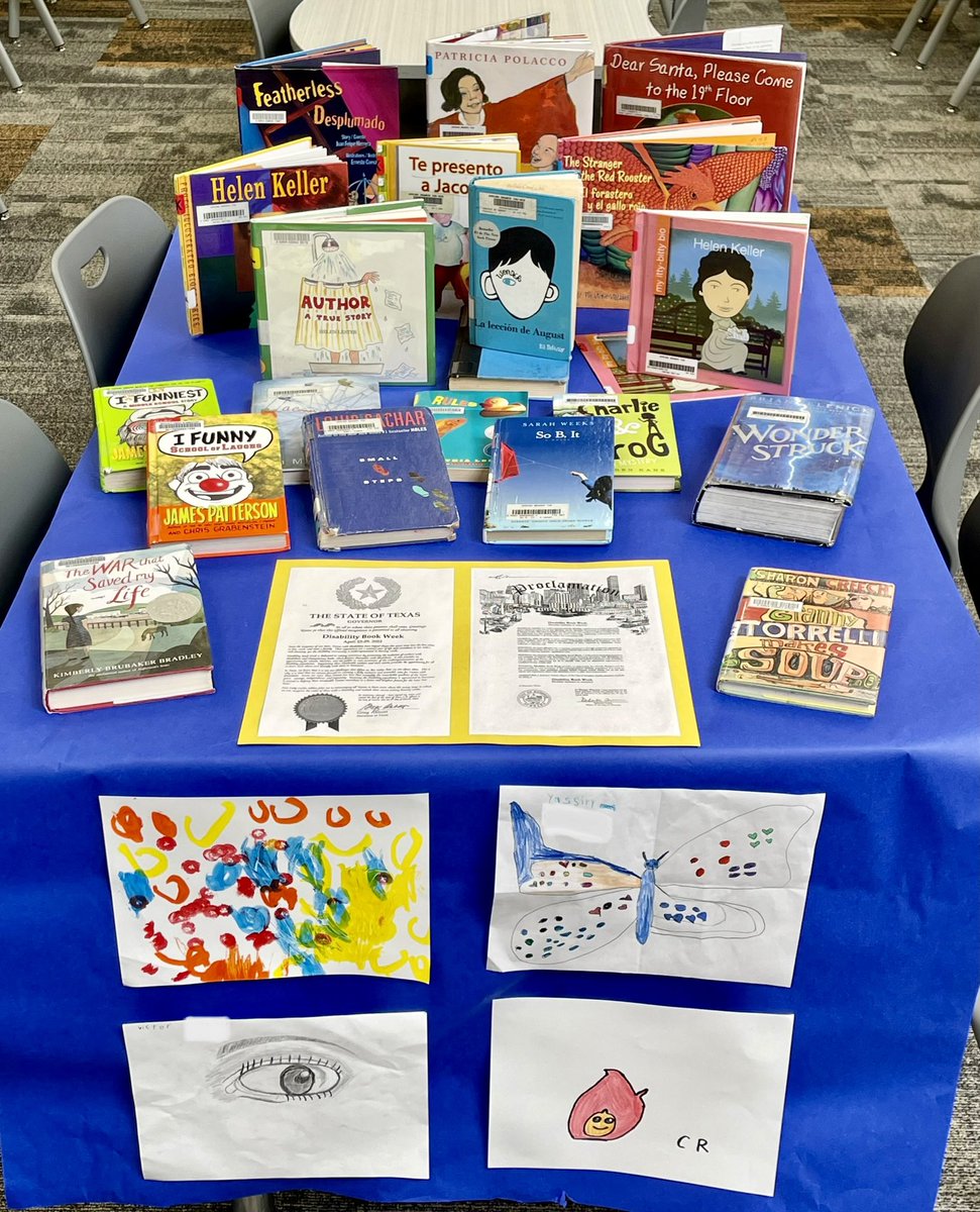 Celebrating #DisabilityBookWeek @Buffalo_Creek1 with art from our very own #LifeSkills friends @CYoung_BCE @SBISDLibraries Thank you @SylvesterTurner @GregAbbott_TX