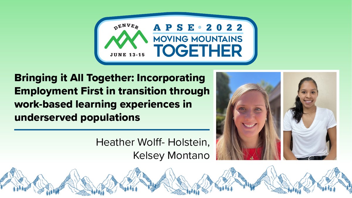 ApseAz's tweet photo. #ArizonaAPSE has 4 presentations by APSE members at the upcoming @NationalAPSE National Conference "Moving Mountains Together" in Denver, CO in June.
Register for the conference: https://t.co/EPFrptavPP
#EmploymentFirst #APSEConference https://t.co/nOn2gmtHsy