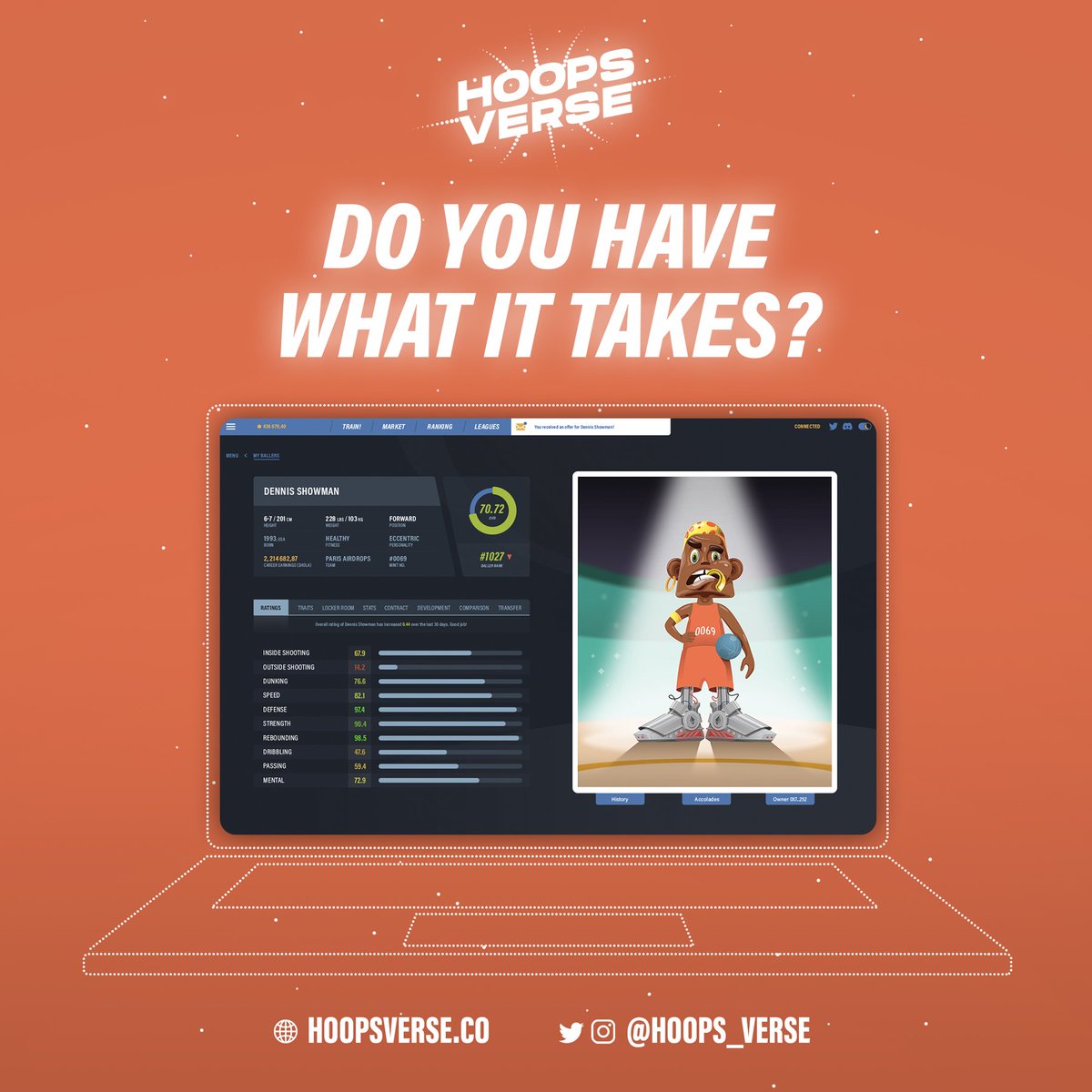hoops_verse's tweet photo. @TheBinanceNFT 🧐Curiosity.

🏆Now it's time rule the court with us, #NFTCommunity take Your shot at @hoops_verse !

#BSCGemAlert https://t.co/IlVK4UDEJn
