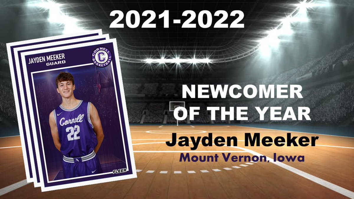 #RamsBasketball Banquet. 
Awards: NEWCOMERS OF THE YEAR 
Freshmen Zach Ingle from Snohomish, WA and Jayden Meeker from Mount Vernon,IA. 
<a href="/CornellRams/">Rams Athletics</a>
🏀🟣⚪🏀