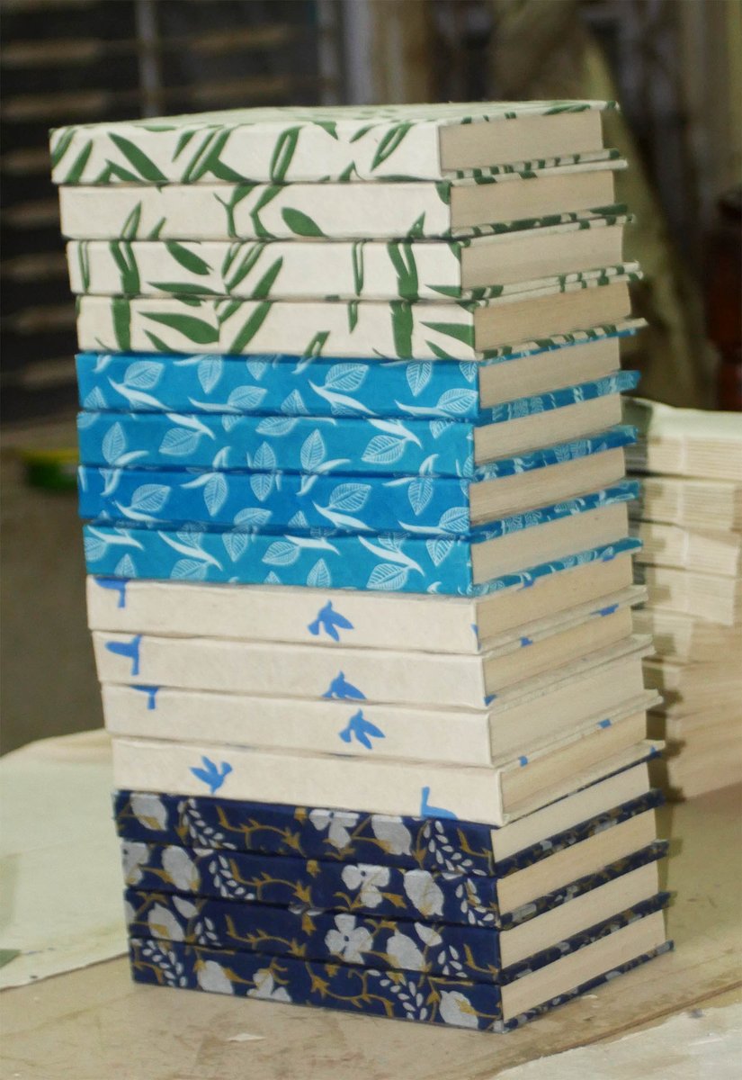 #Handmade Hard Cover #NoteBooks 
6 x 9 inches , 80 #LoktaPaper pages
#HandmadePaper #TreeFree #AcidFree #EcoFriendly #ScreenPrinted #Nepal