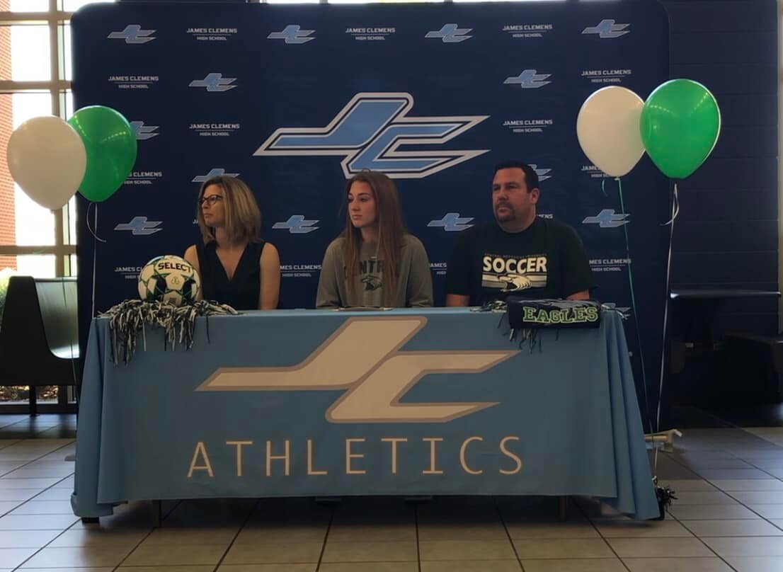 northalabamasc's tweet photo. Congratulations to Caila Batchelor on her Signing Day for @cmuniv Soccer! Caila plays on our Gravity Girls 04 @DP_League &amp; @WPSL U21 teams!

#northalabamasc #playwiththebest #provenpathway @cmueagles https://t.co/DJpGyRNH5b