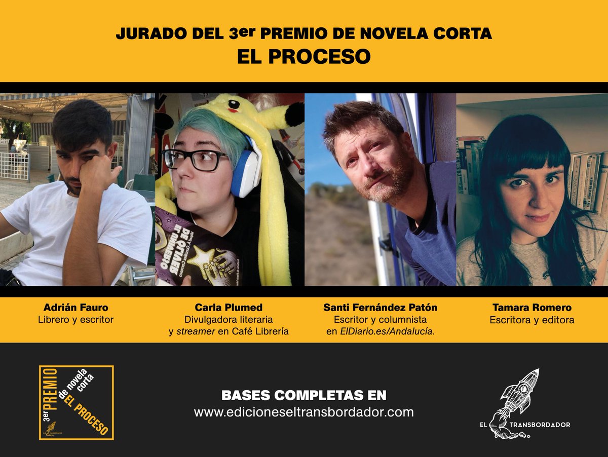 🤩 Tenemos la inmensa suerte de contar, un año más, con cuatro perfiles de nivel para el jurado del 🏆 III Premio de novela corta #ElProceso. ¡Vaya equipazo! ⬇️