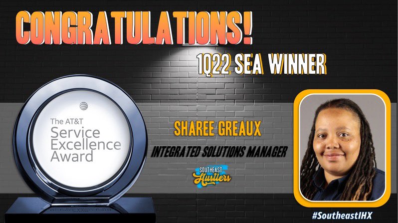 Congrats to our 1Q22 SEA winner Sharee!!! 🥳🥳🥳  <a href="/sg939y/">Sharee’ de la Greaux</a> <a href="/OctaviaEvans21/">Octavia Evans</a> #SEAAward <a href="/ddrive06/">David Underwood</a>