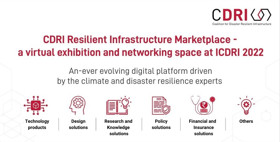 cdri_world's tweet photo. At #ICDRI2022, CDRI will feature a Resilient Infrastructure Marketplace – a virtual exhibition space to promote and strengthen the market for disaster and climate resilient infrastructure. #CDRIMarketplace #resilientinfra
Book your space now: https://t.co/dxhPdoSzUo https://t.co/GmxqZWCkZ3