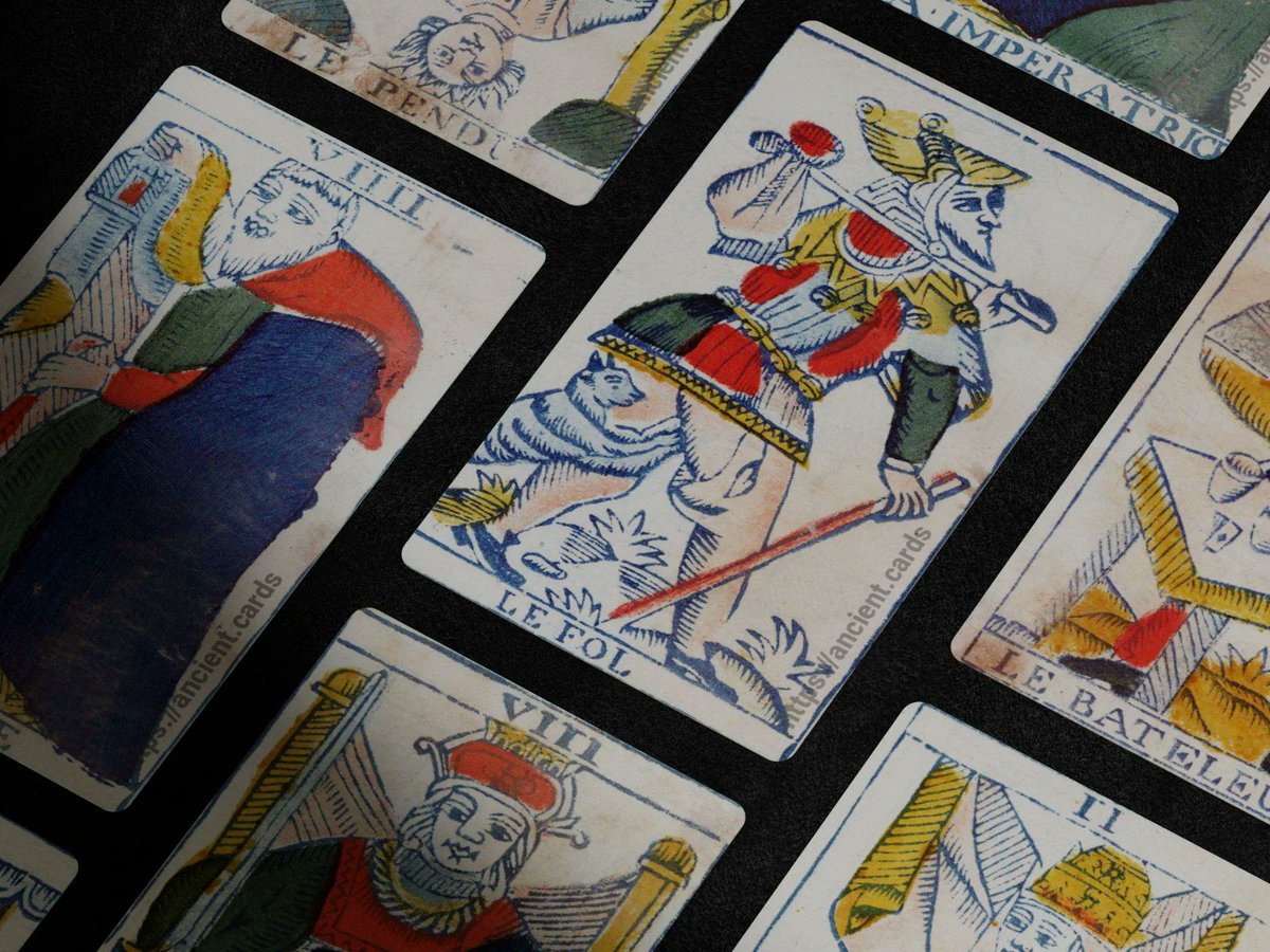 MaisonEtteilla's tweet photo. Wonderful Grand Tarrau Fin Tarot cards made in France by Carrajat in 1840. More photos here 👉 https://t.co/m5HbrePUgW

#tarot #TarotReading #dailytarot  #playingcards #tarotcards https://t.co/ZN0FaXocUH