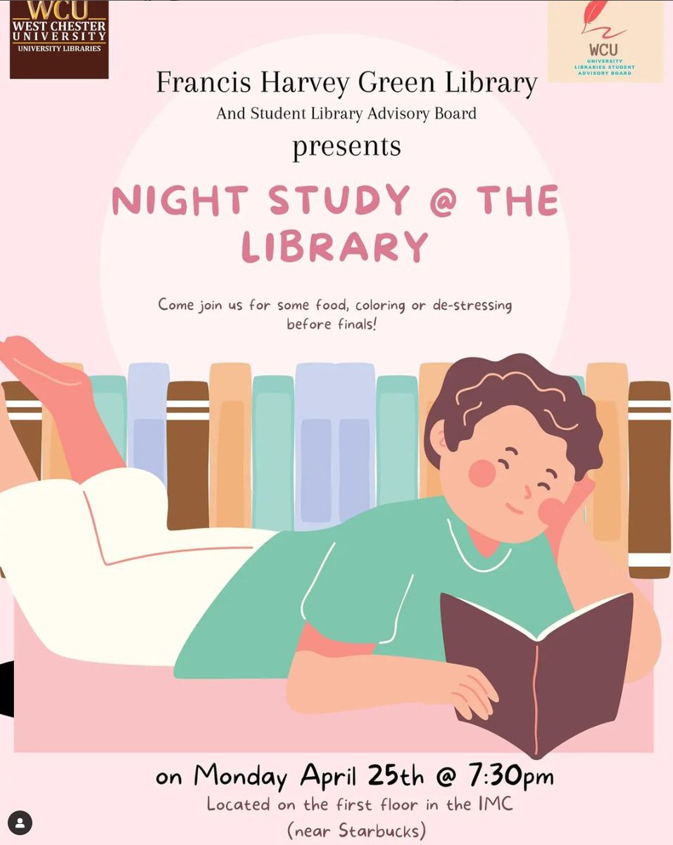 The FHG and ULAB are hosting a Night Study Event at the library! Come join us for snacks, coloring, and destressing before finals! 🖍🎨🌙 Happening TONIGHT!