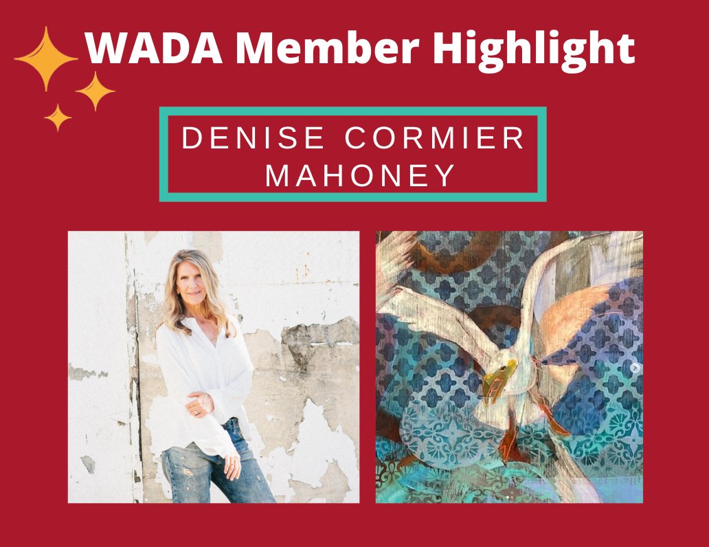 WarehouseArtsSP's tweet photo. Denise Cormier Mahoney is our #MembershipMonday highlight! "As a mixed media painter, my narrative compositions are meant to be viewed intimately to appreciate the many layers of detail. My work is a fusion of patterns and forms, focusing on themes meant to unite and encourage." https://t.co/vg58JQF6lV