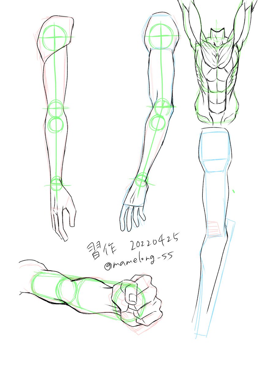 #ダテ式おえかき塾
#90日後にどうにかなるアレ

15日目 腕 