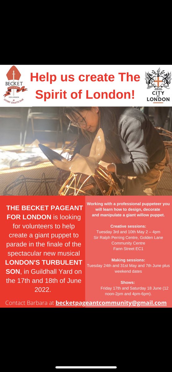 ForBecket's tweet photo. #londonlife #whatsoninlondon #drama #londonevents #londoncity #candomusic #london #great12 #Becketpageantforlondon #thecityoflondon #music #craftfair https://t.co/eZK0E5Oq0c