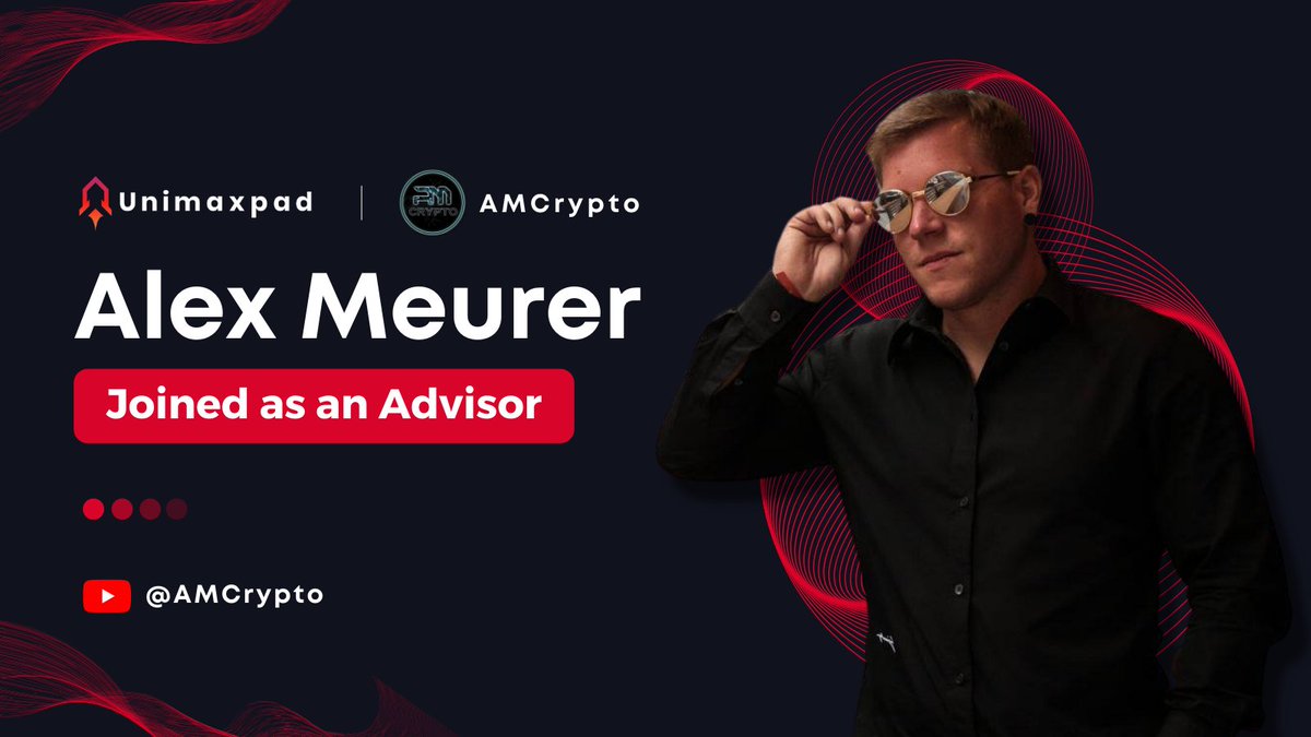 We’re glad to have Alex Meurer <a href="/AMCryptoAlex/">AMCrypto</a> as our Advisor. 
Alex is an Expert Crypto Analyst, Youtuber, Trader &amp; have backed several successful projects. He will help us accelerate partnerships &amp; play a vital role in our strategic growth.

Join us to Welcome Alex to the Team 👏