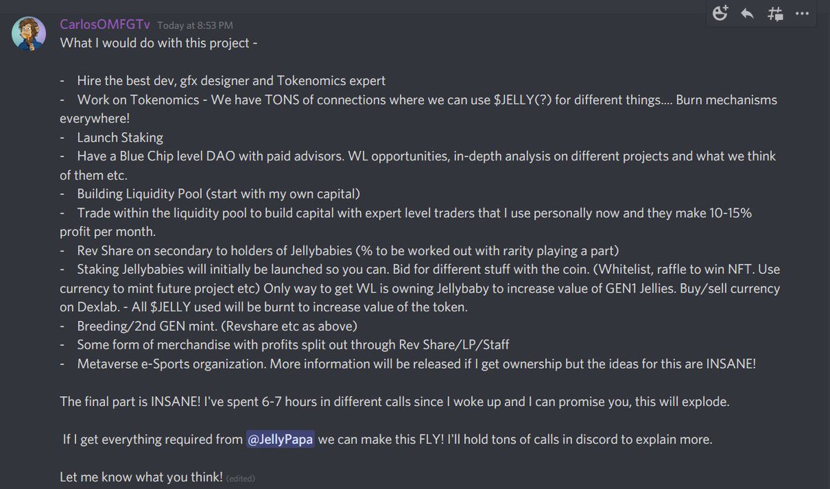 ligma_alpha's tweet photo. @JellyBabiesNFT Want to know how @CarlosOMFG has achieved crazy returns for @JellyBabiesNFT holders?

🥇Hire the best devs and marketers on Solana
🥇Find the best alpha and create DAO
🥇Collab with successful projects like @DeGodsNFT 

Want more read below ⏬ https://t.co/X8f1yXXSFc