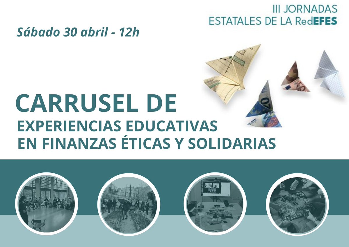 No te pierdas el carrusel de experiencias  de las Jornadas <a href="/RedEfes/">RedEFES</a>

➡️Desafiando la crisis desde los IES de Madrid 
➡️Hackaton y finanzas éticas 
➡️Economías transformadoras y barrio 
➡️ FFEE y asociacionismo juvenil 
➡️Estudio participativo Finétikas
redefes.org/experiencias-j…