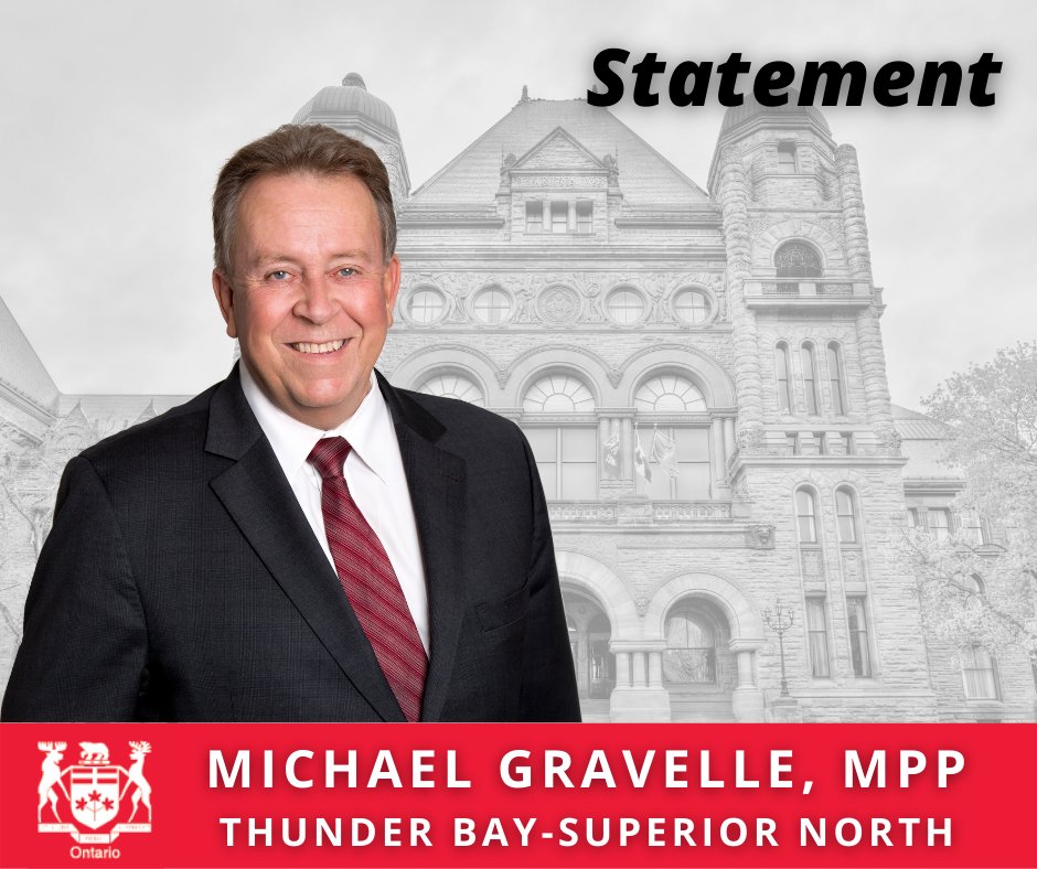 MichaelGravelle's tweet photo. Statement by MPP Michael Gravelle

Thunder Bay - After a great deal of reflection, and many discussions with my doctors, family, friends and staff, I have come to the conclusion that I will not be able to run a Liberal candidate in the upcoming provincial election.  1/7 https://t.co/KeUSURWrUr