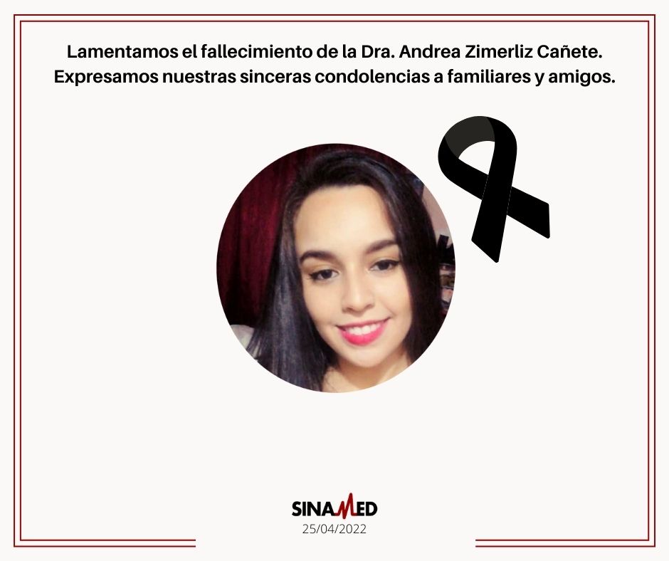 Sinamed_MSPYBS's tweet photo. Q.E.P.D. Dra. Andrea Zimerliz Cañete  ✝ https://t.co/nhCQxlTJ7R