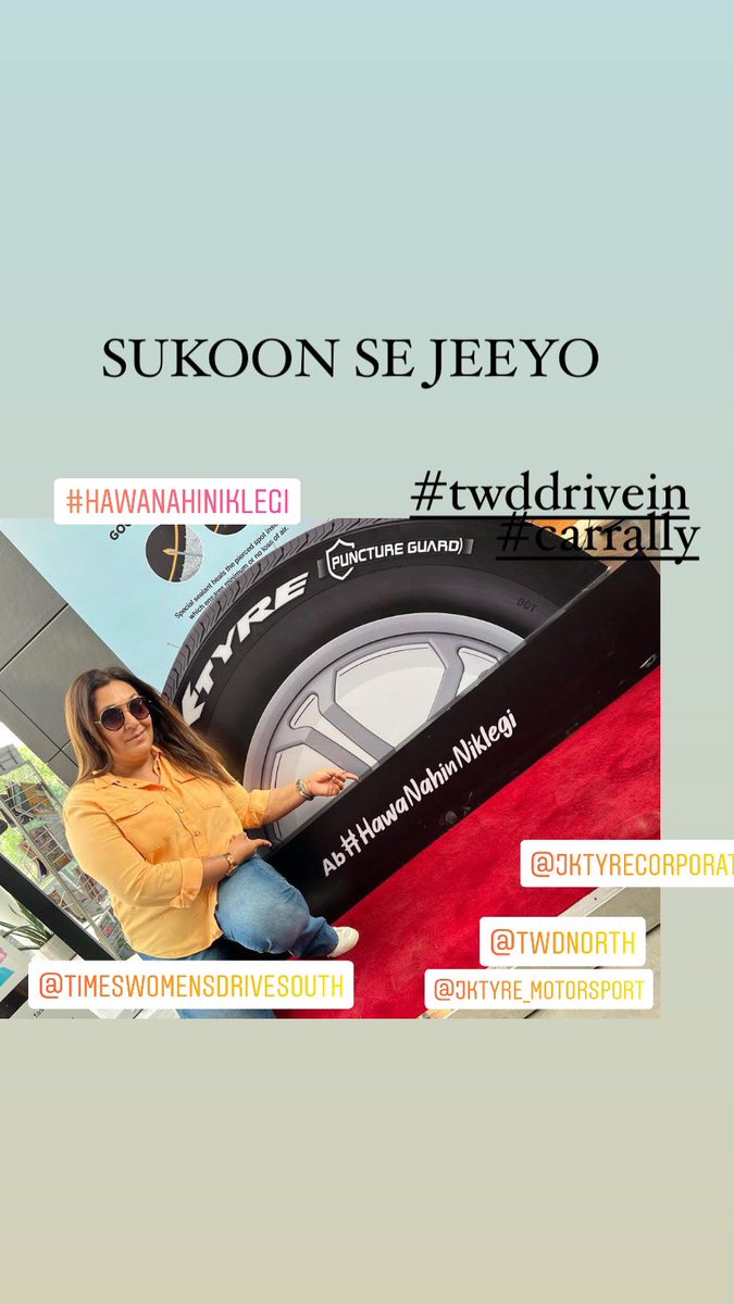 sukoonngo's tweet photo. Sukoon on wheels 🏎Super excited for this coming event on 30th ✌️

#livedriven #jktyre #TWDNorth #timeswomensdrive #jktyrecorporate #hawanahiniklegi #TWDhawanahiniklegi https://t.co/8QRK2S55Xq