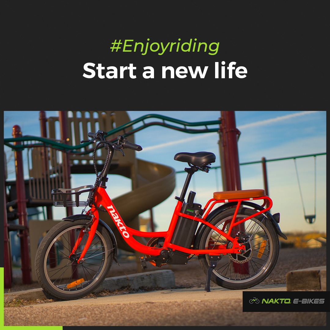 NaktoE's tweet photo. The Pony E-Bike is a highly affordable city bike designed for women. It features a sleek step-through frame, which is very comfortable to ride. 

#HavingFunRiding #pony #EBikes #NaktoEBikes #Nakto #EnjoyRiding https://t.co/0nrDVNXsUO