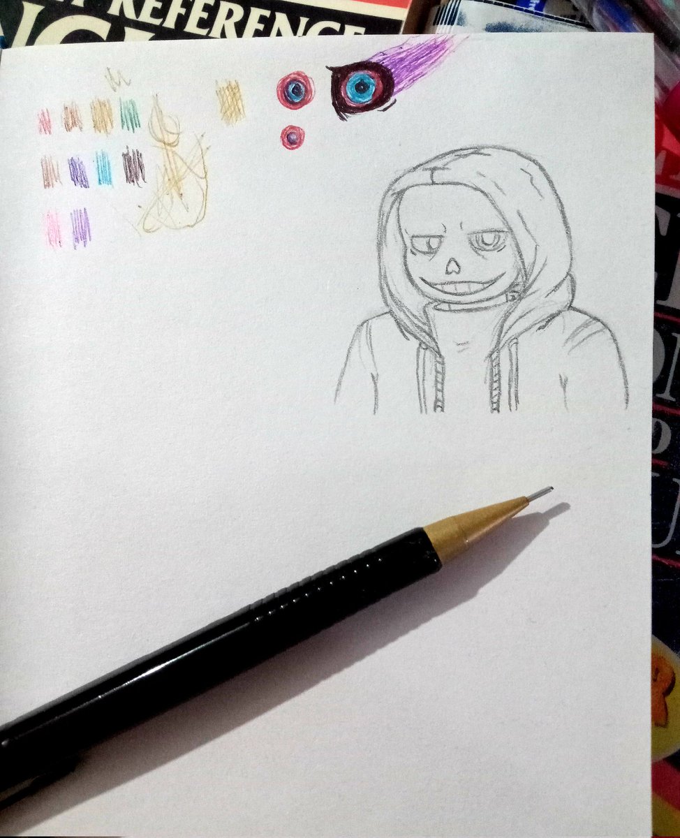 segamonsaga's tweet photo. I Sketched and use Coloured Pens 01 βππ
#segamonsaga #sketch #colourpens #DustSans #MurderSans #dusttale
I practice scribbling colour pens on my sketched note book...so I wanted to try coloured something after drawing my pencil. ββΊπΈ https://t.co/wAwln9YiMq