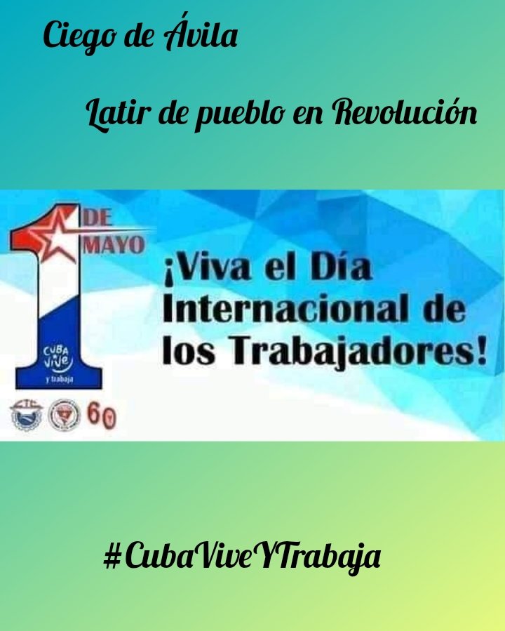 CiegodeAvilaTV's tweet photo. 👉Sin duda alguna vamos este #1deMayo a festejar nuestros triunfos y a exigir el fin del bloqueo.
Basta ya #EEUUMienteSiempre y #CubaViveyVence https://t.co/YR9kKeq4LL
