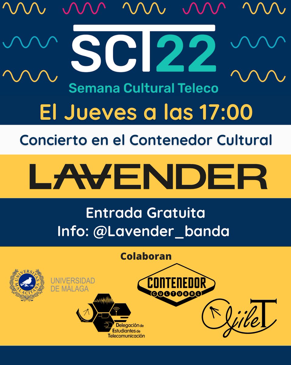 lavandagrupo's tweet photo. Este Jueves tocamos en la Barrilada de Teleco. A las 17:00 Estaremos en el @ContenedorUMA celebrando el #telecofest https://t.co/aTdKVc8pyR