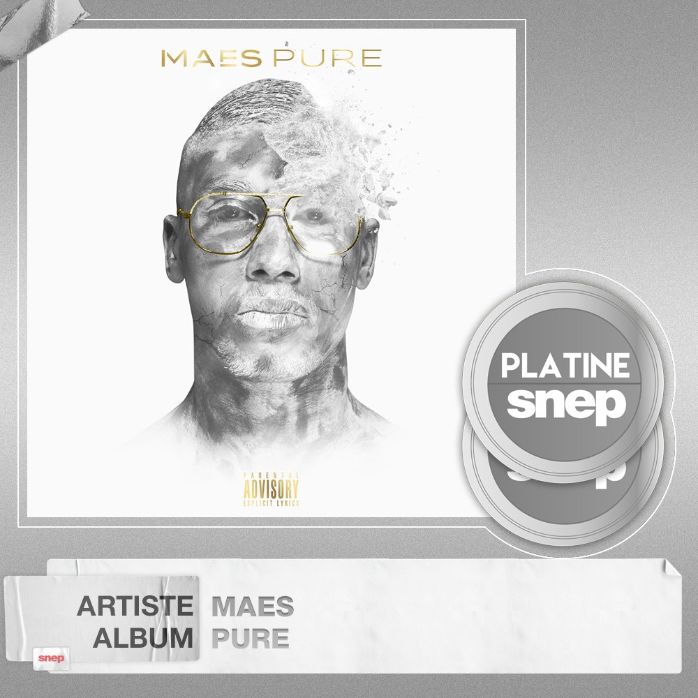 snep's tweet photo. L'album "Pure" de Maes est certifié Double Platine ! 💿💿

200 000 équivalents ventes 📈

Bravo ! 👏 https://t.co/8gibcrHFhD