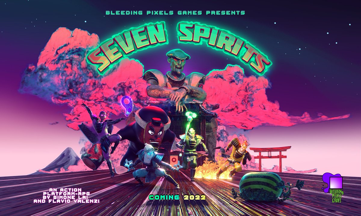 BleedingPixels_'s tweet photo. 🟪 Bleeding Pixels Games presents:👻SEVEN SPIRITS
an "ACTION-PLATFORM-RPG" Coming in 2022
ありがとう ございます。
#bleedingpixelsgames #SEVENSPIRITS #game #indiegame #gamecover #cover #3d #3dart #3dillustration #illustration #art #comingsoon #action #platform #rpg https://t.co/nVR8qHcV84