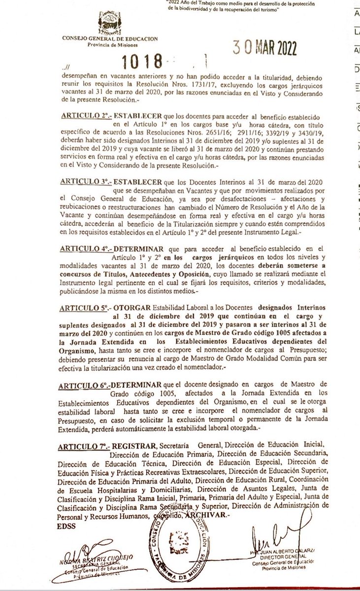 lunes de Buenas Noticias!! Resolución CGE 1018/22 Titularización Vacantes 2019!! Cumplimos la palabra! <a href="/Marcos42866602/">Marcos Caballero</a> <a href="/BurtnikClaudia/">Claudia Burtnik</a> <a href="/udpm_misiones/">UDPM</a> <a href="/robertoadrian82/">Roberto Adrian</a> <a href="/fabianchilipank/">Fabian Chilipanka</a> <a href="/CristinaFretes4/">Cristina Fretes</a> <a href="/cjdechat/">Christian Dechat</a> <a href="/mestigarribia/">Mónica Estigarribia</a> <a href="/Gabriel60089242/">Gabriel Vega</a>