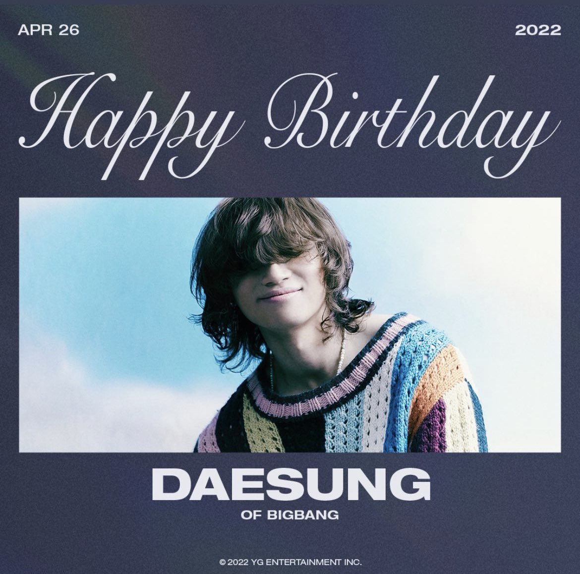 jhguard's tweet photo. #BIGBANG #빅뱅 #DAESUNG #대성 #HAPPYBIRTHDAY #20220426 https://t.co/NL8ozXeTQZ