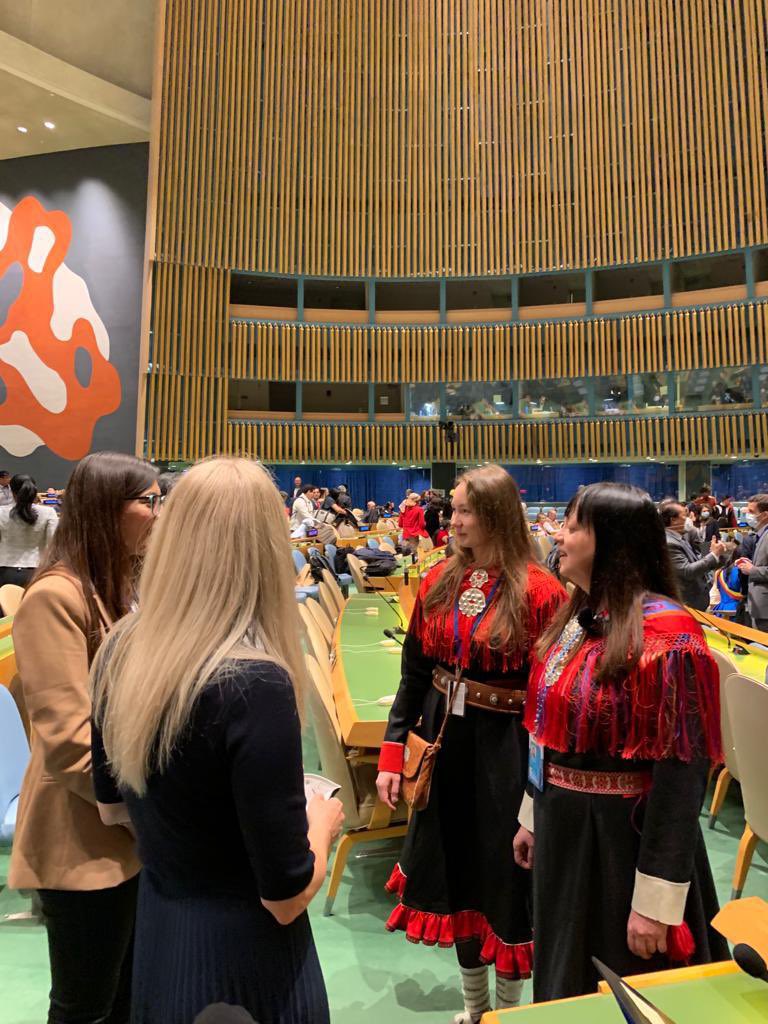 Attending the opening session of the Permanent Forum on Indigenous Issues. Great to see @ANuorgam and many other indigenous representatives in New York. Finland will participate actively in the session. #PFII #WeAreIndigenous #IndigenousPeoples
