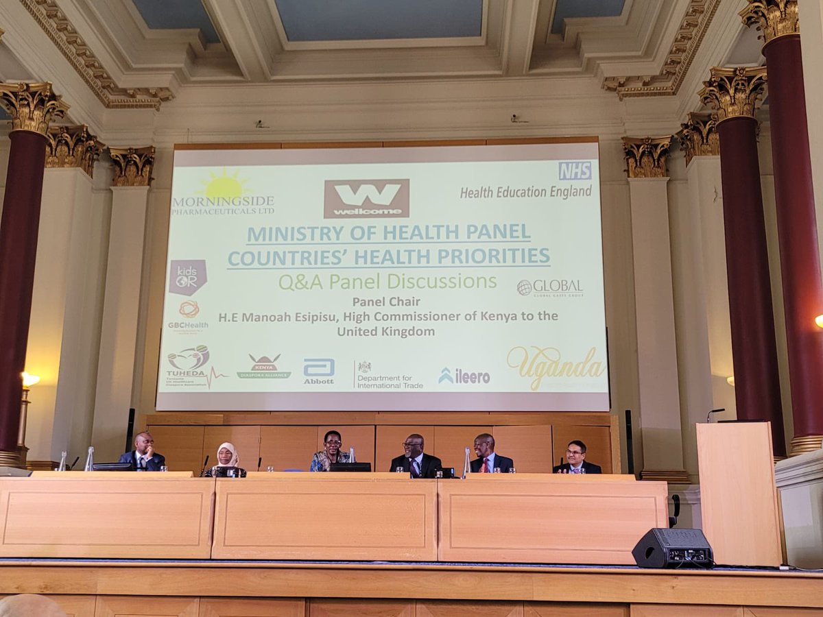 Kenya in UK 🇰🇪🇬🇧 (@kenyamissionuk) on Twitter photo High Commissioner <a href="/MEsipisu/">Amb. Manoah Esipisu EBS</a> chaired a panel discussion on the health priorities and potential areas for collaboration for East African countries during the 6th #UKEastAfricaHealthSummit at the British Medical Association House in London earlier today High Commissioner <a href="/MEsipisu/">Amb. Manoah Esipisu EBS</a> chaired a panel discussion on the health priorities and potential areas for collaboration for East African countries during the 6th #UKEastAfricaHealthSummit at the British Medical Association House in London earlier today