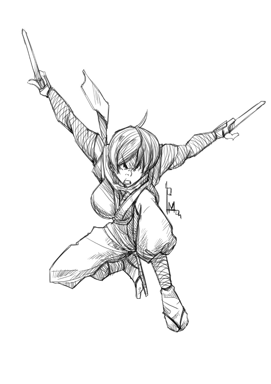 Female Fantasy Ninja - Standing Stock Illustration - Illustration of  beautiful, swords: 10573993