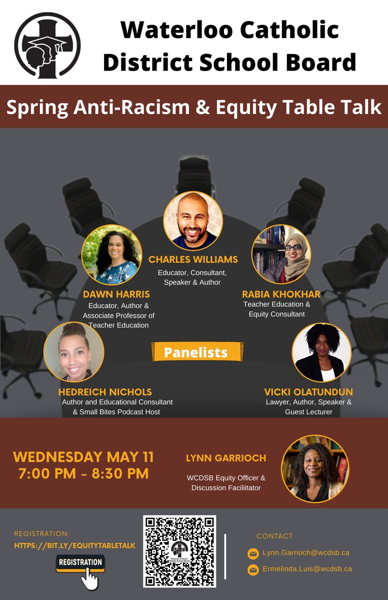 What a panel!!!
Excited to listen and learn from these panelists at <a href="/WCDSBNewswire/">WCDSB</a> Spring Anti-Racism &amp; Equity Table Talk!

This would be great learning for our #wcdsbAwesome #wcdsbNTIP educators.