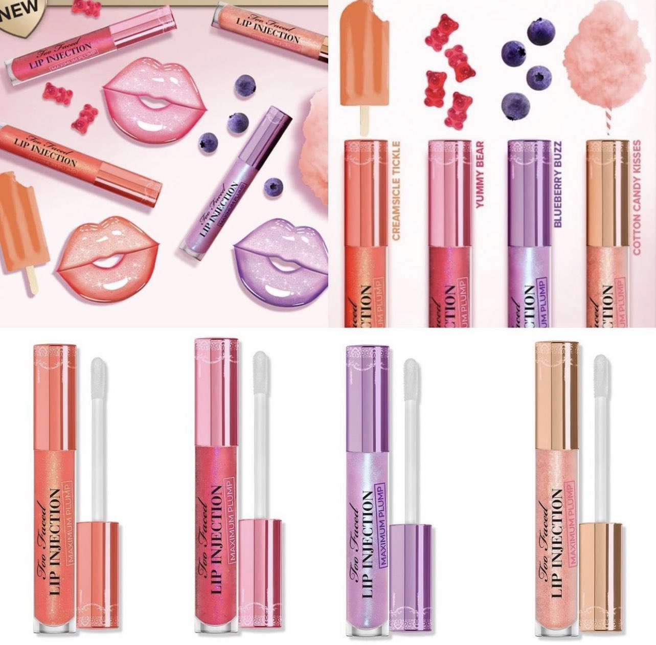 Trendmood on X: Available Now! 🚨 LINK ➡️  4 NEW!  Lip Injection Maximum Plump Shades 👄 #toofaced $33 each: 💕Cotton Candy  💗Yummy Bear 💜Blueberry Buzz 🧡Creamsicle Tickle   / X