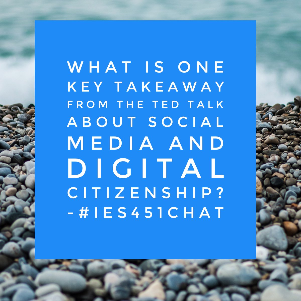 tsschmidty's tweet photo. Our #SlowTwitterChat question for the week of April 25 looks at the lessons learned involving social media and digital citizenship in the TED Talk by @KeeganKorf
@ChapmanU #IES451Chat https://t.co/rzhfnZ6ipg