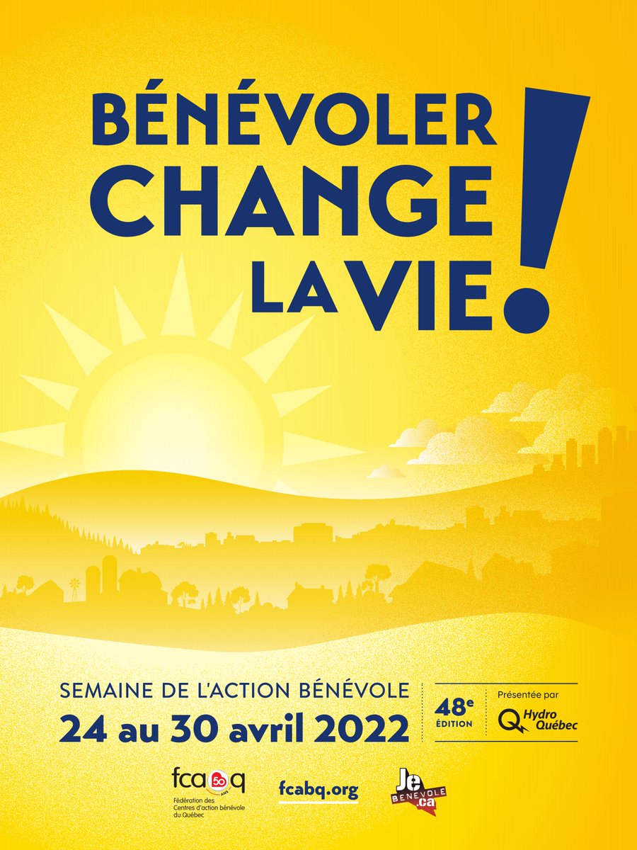 Le thème de la 48e édition de la #SAB est «#BénévolerChangeLaVie!» qui se déroule cette année du 24 au 30 avril 2022.L'occasion de mettre en lumière l'importance du bénévolat,de remercier ceux qui s'impliquent et de convaincre tous les citoyens qui n'ont pas encore osé bénévoler!