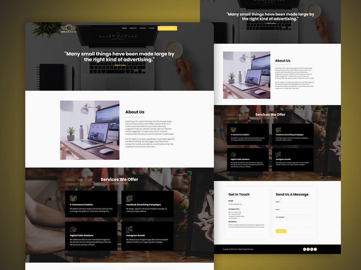 devashiqur's tweet photo. Looking for a Marketing Company Website Design? Check out our recently designed website for Enki AF Digital. We design websites with Full-Branding, Mobile Responsive, and SEO Optimization.
#ashiqurrahman #ashiqurtech #marketingcompanywebsite #marketingcompanywebsitedesign https://t.co/woVT918LSW