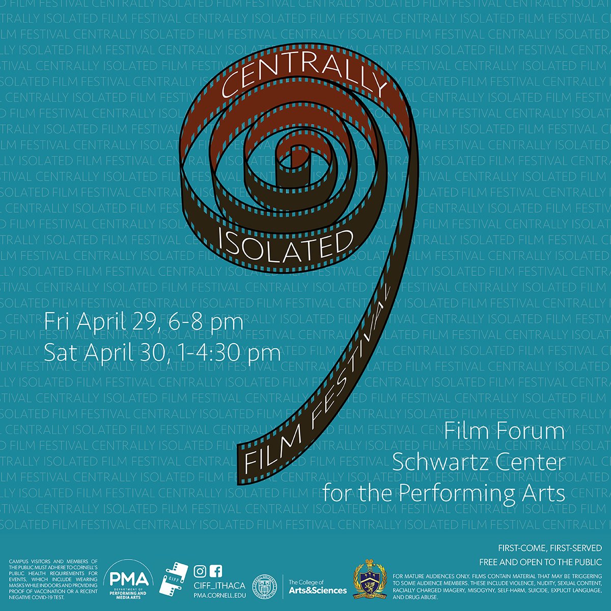 CornellPMA's tweet photo. This Friday 4/29: Centrally Isolated Film Festival and Prof. Danielle Bainbridge's (@quirkyprofessor) talk "Sylvia Wynter, Maskarade and Performing the State"
#CornellUniversity #CornellPerformance https://t.co/R1yTUDYnSM